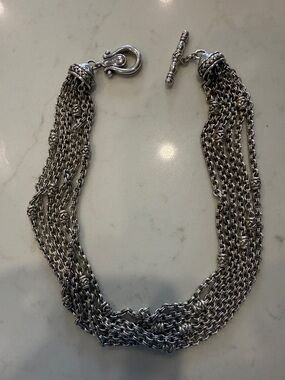 Scott Kay Sterling Multi-Strand Silver Toggle Necklace